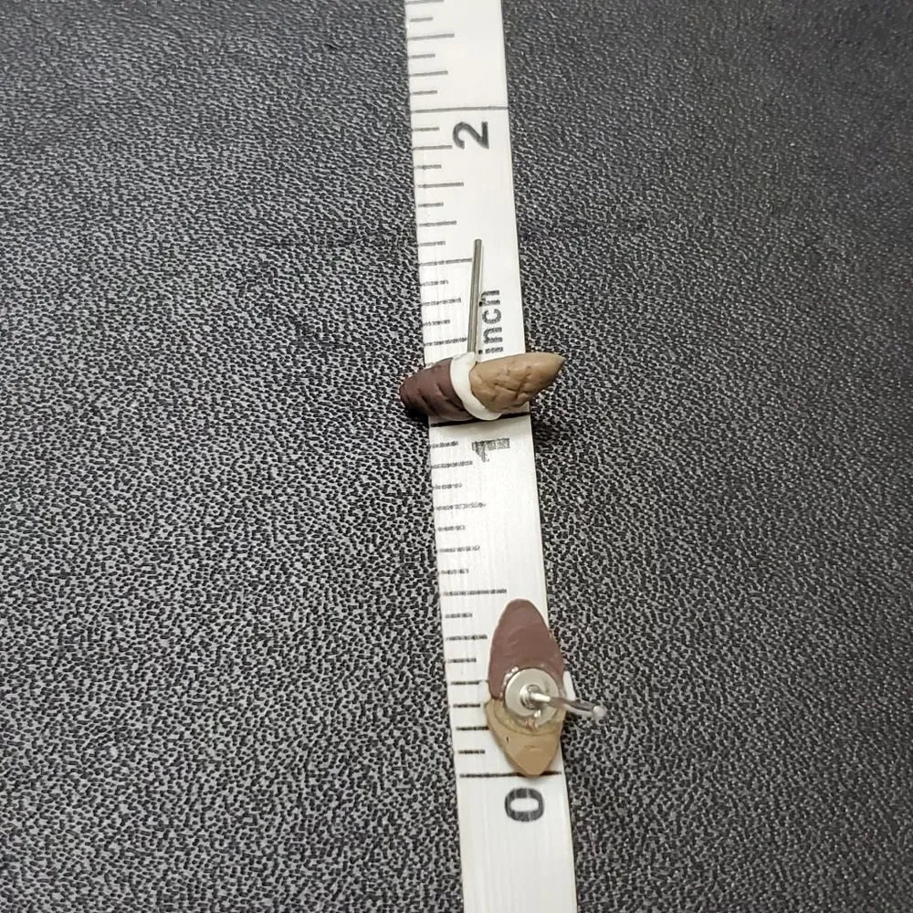 Polymer clay chocolate ice cream cone earrings